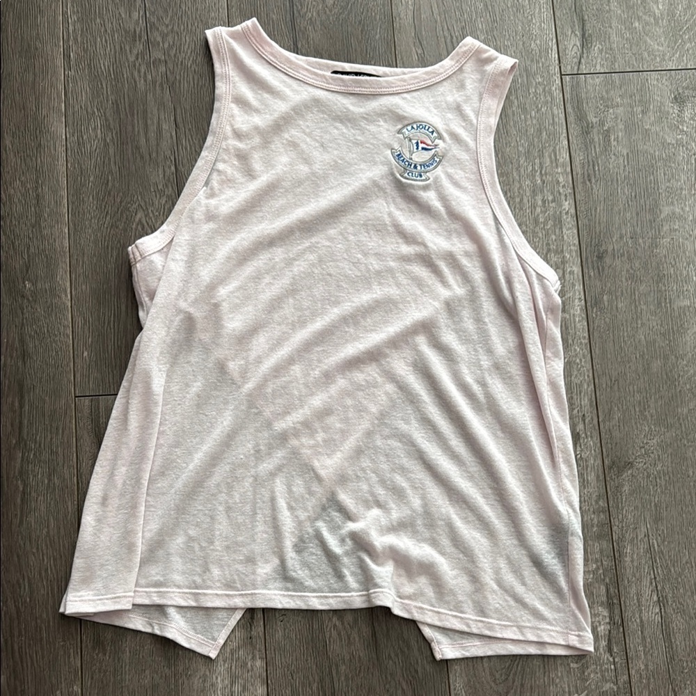 David Lerner pink cross back La Jolla beach and tennis club tee M